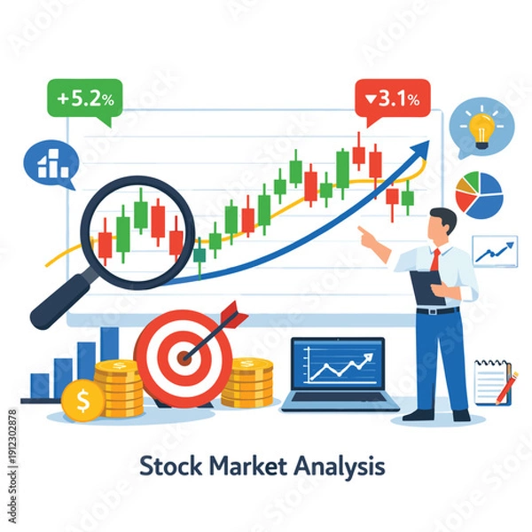 Fototapeta Stock Market Analysis with Data Visualization