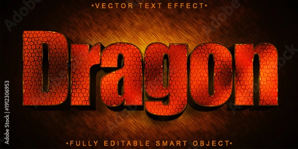 Obraz dragon text effect legend fire epic