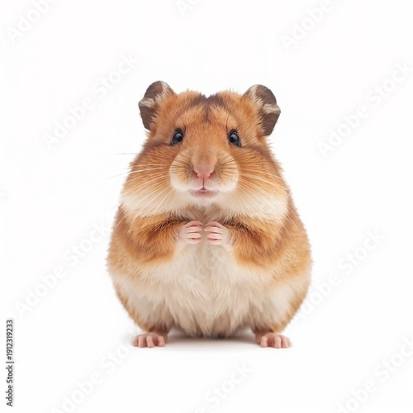 Obraz Small hamster isolated on a white background.