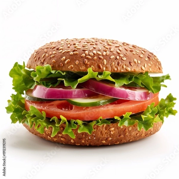 Obraz hamburger isolated on white