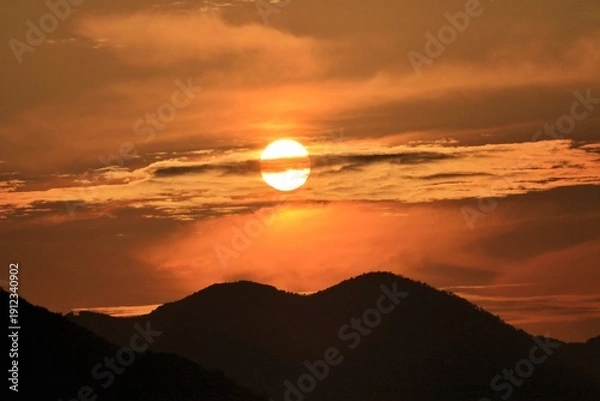 Obraz 구름과 해, 저녁노을 풍경