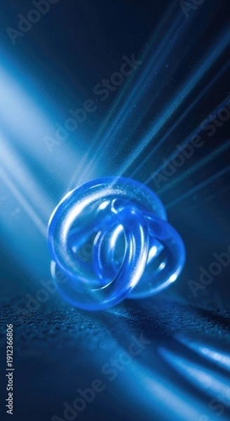 Obraz Abstract Blue Orb with Light Beams.