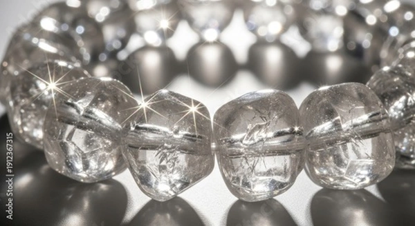 Obraz Elegant Crystal Bead Bracelet - A Sparkling Accessory.