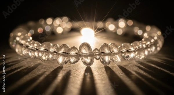 Obraz Elegant Crystal Bracelet Illuminated by Soft Light.