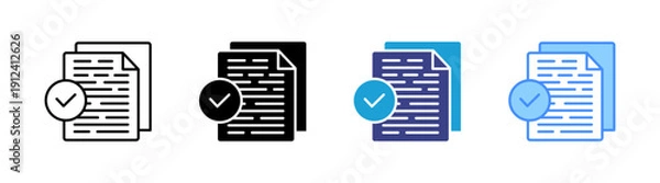 Obraz Document icon set multiple style collection