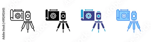 Obraz Quantity Surveyor icon set multiple style collection