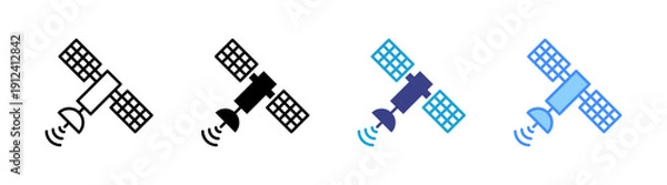 Obraz Satellite icon set multiple style collection