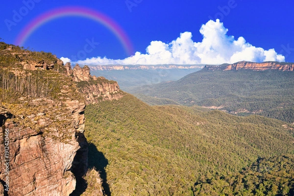Obraz ブルーマウンテン国立公園のスリーシスターズの景観