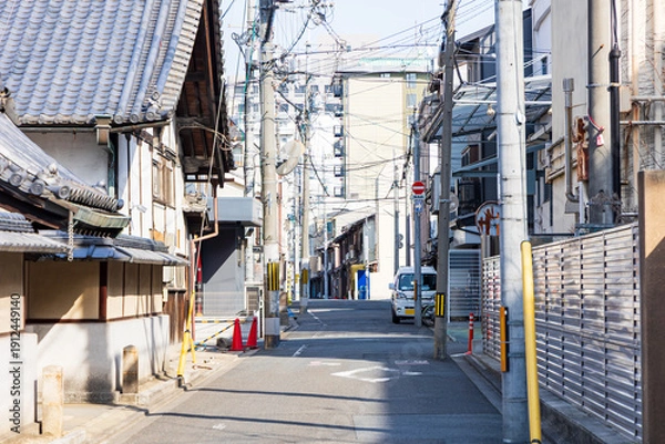 Obraz 京都市下京区のローカルな町並み