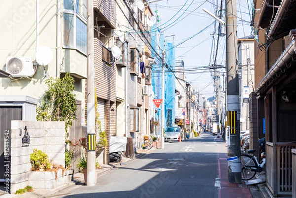 Obraz 京都市下京区のローカルな町並み