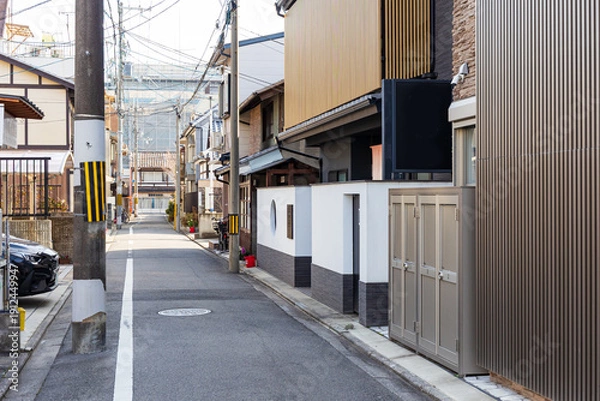 Fototapeta 京都市下京区のローカルな町並み