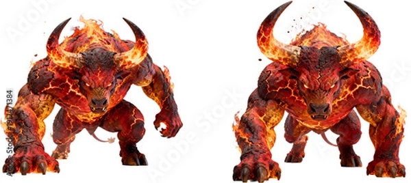 Obraz 牛　モンスター　炎　闘牛　動物