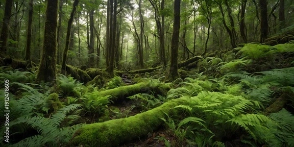 Obraz Lush forest landscape