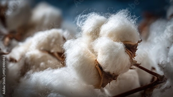 Obraz Fluffy cotton bolls close-up