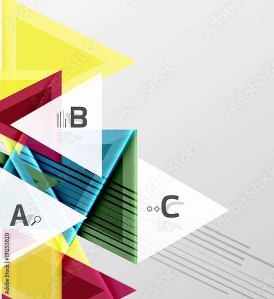 Fototapeta Triangles and geometric shapes abstract background