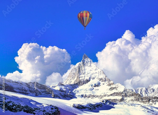 Obraz 厳冬期のツェルマットリゾートの絶景