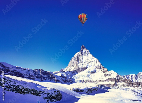 Obraz 厳冬期のツェルマットリゾートの絶景