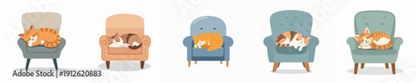 Obraz cat vector sleeping on a chair