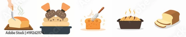 Obraz cute appetizing bread vector