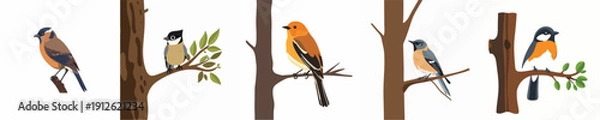 Obraz vector bird perched on a branch