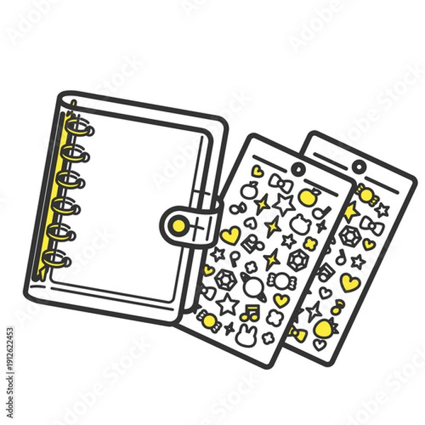 Obraz シール帳用透明バインダーとシール