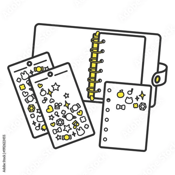 Obraz シール帳用透明バインダーとシール