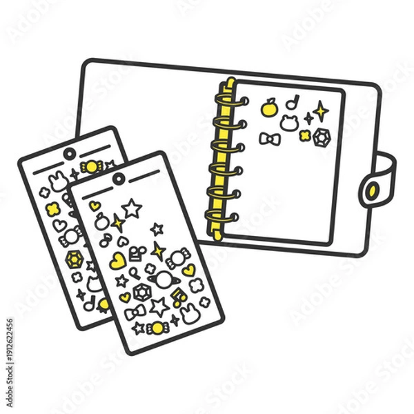 Obraz シール帳用透明バインダーとシール