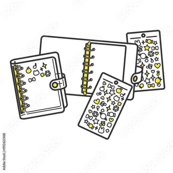 Obraz シール帳用透明バインダーとシール