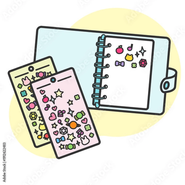 Obraz シール帳用透明バインダーとシール