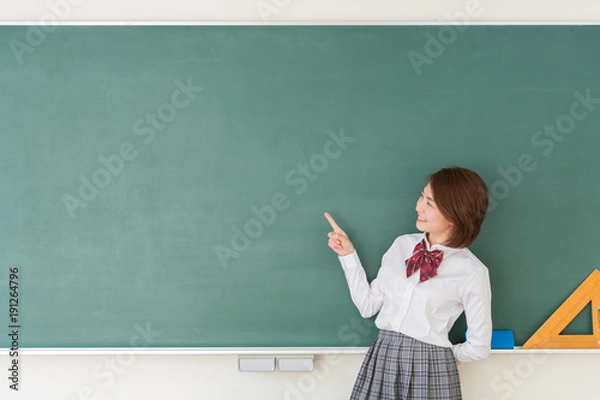 Fototapeta 学生　黒板