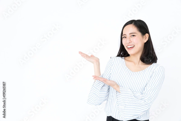 Fototapeta 私服女性　白バックイメージ