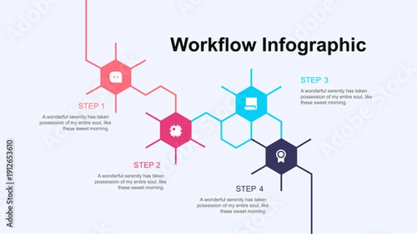 Obraz Modern Workflow Process Infographic with Four Steps