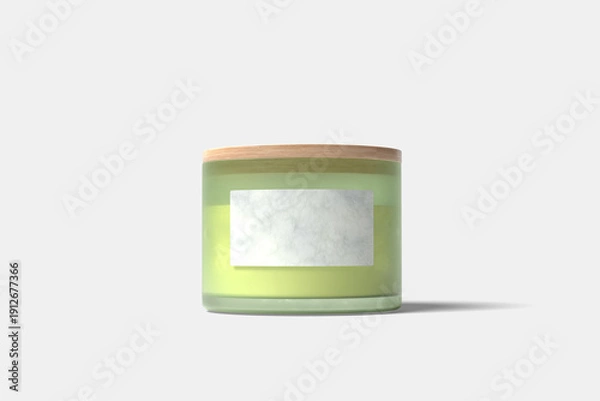 Obraz Realistic Candle jar Blank mockup  