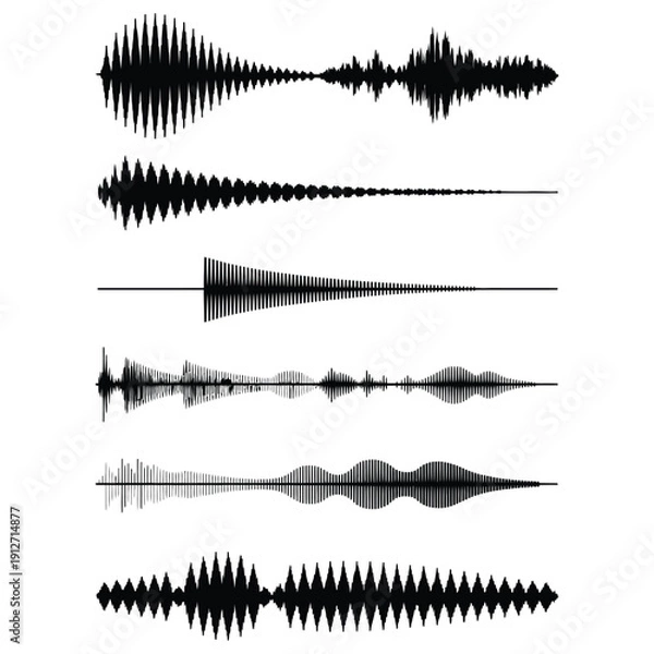 Fototapeta sound wave set sound waves equalizer