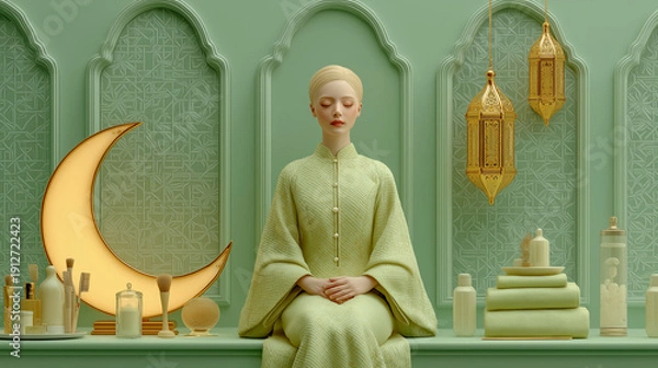 Obraz 幻想的なアラビアン空間で癒されるスパタイムの女性