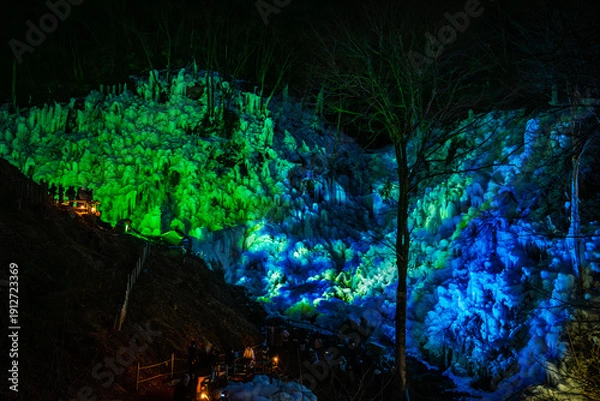 Obraz あしがくぼの氷柱のライトアップ