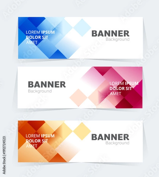 Fototapeta Geometric banner design with vector presentation template.