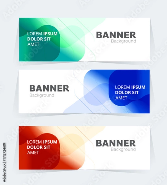 Fototapeta Geometric banner design with vector presentation template.