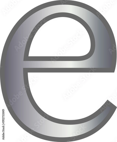 Obraz e metallic silver lowercase letter alphabet