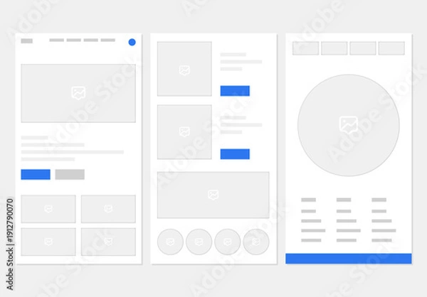 Obraz Modern Website Wireframe Kit for Web UI UX Design