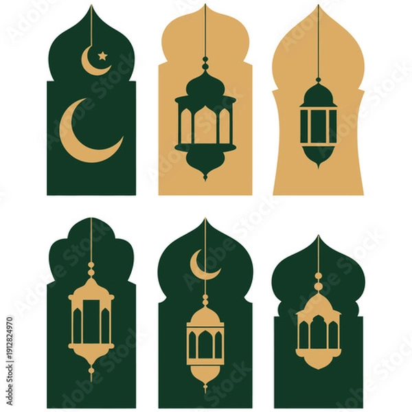 Obraz vector set of green mosque