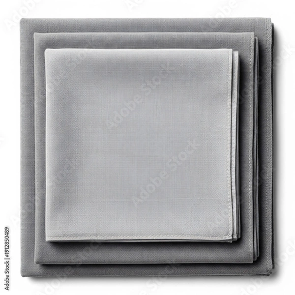 Obraz Geometric gray textile layers folded clean square microfiber stack backdrop