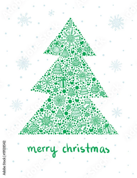 Fototapeta green christmas tree