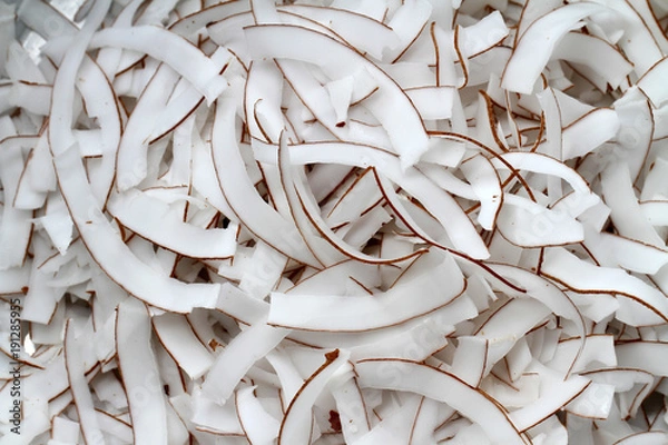 Obraz Coconut flakes pattern background.
