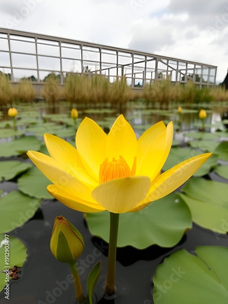 Obraz ninfee a fiore giallo