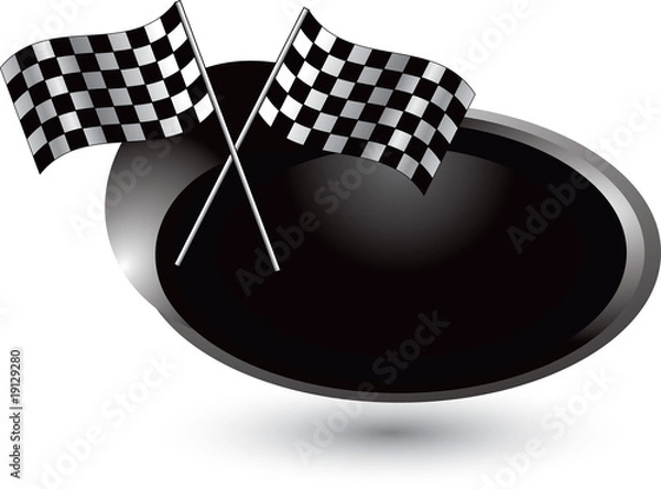 Obraz checkered flags silver swoosh