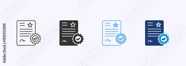 Obraz Certificate Icon Set Multistyle Various Collection Element For Design