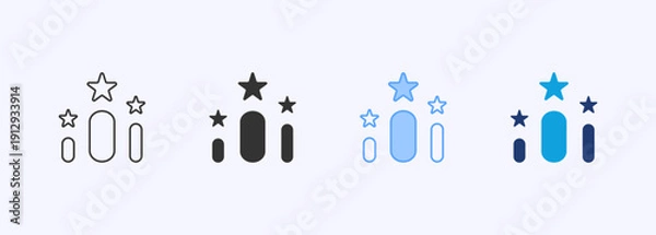 Obraz Level Icon Set Multistyle Various Collection Element For Design