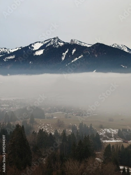 Obraz fog over the mountains