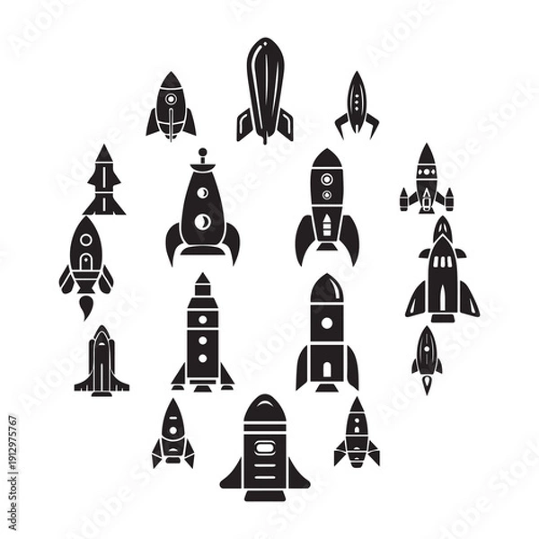 Obraz Rocket Symbols Vector for Web